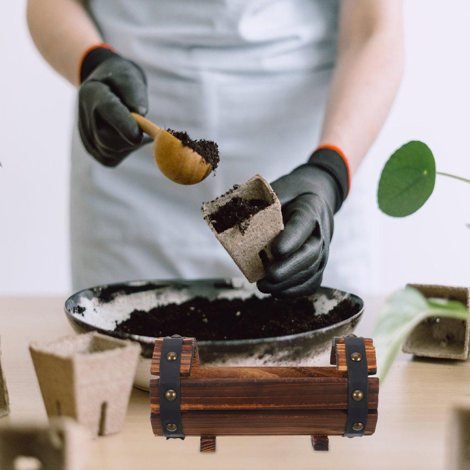 Wood Carbonized Flower Box Out - Vegetable Transplanter recension och pris